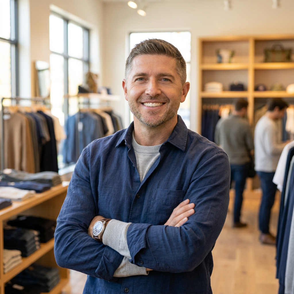 Michael Seitz on the retail floor